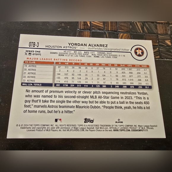 2024 Topps Oversized Yordan Alvarez Card & Vladimir Guerrero Jr Pin - Picture 2 of 4